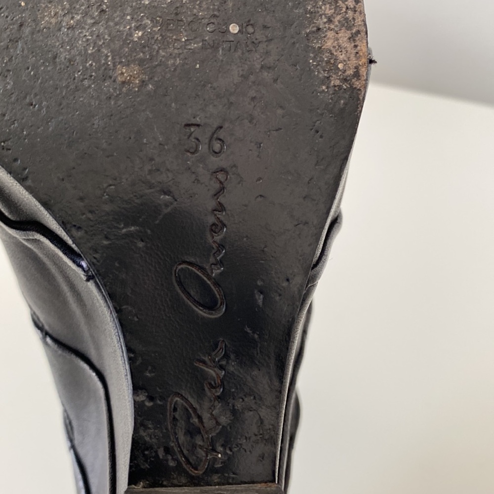 Rick Owens Spring 2011 leather knotted wedge mules sandals size 36 - Picture 16 of 17